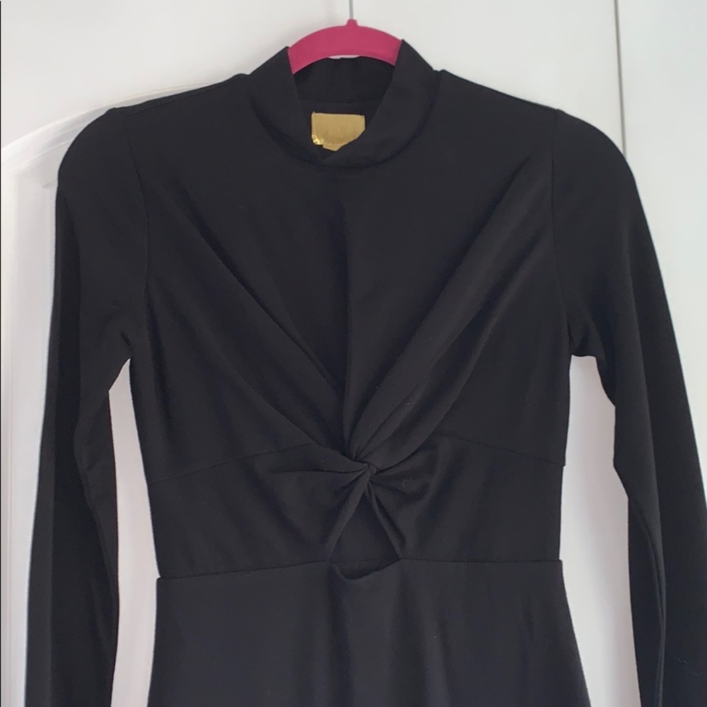 H&M Long Sleeve Black Dress w/ Knot Detailing